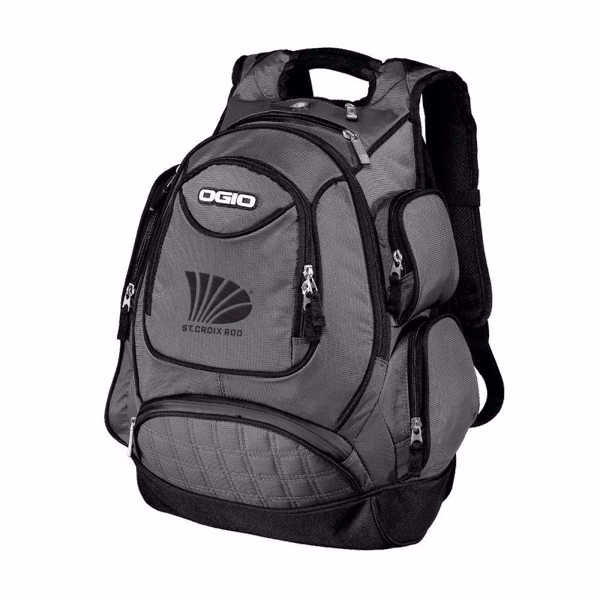 travel backpack OGIO and St Croix Rod logo on front 