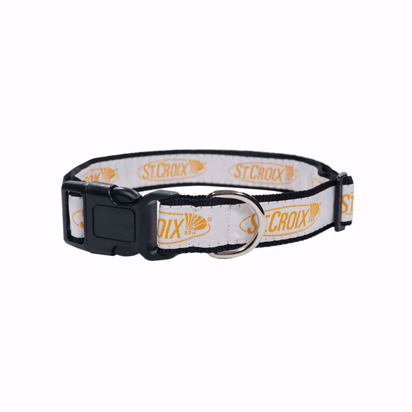 dog collar with St Croix name repeating on it
