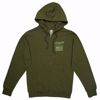 Army green ful zip hoodie with St Croix Rod logo on the back. Smaller St Croix Rod logo and USA flag across left chest.